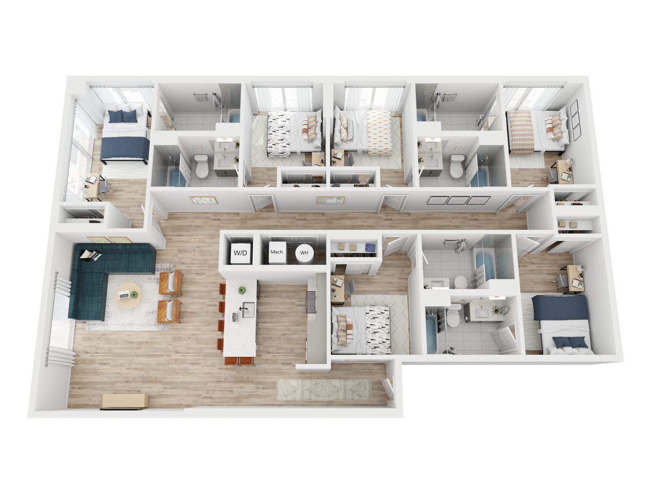 Rambler's 6x6 floor plan, the Prickly Pear