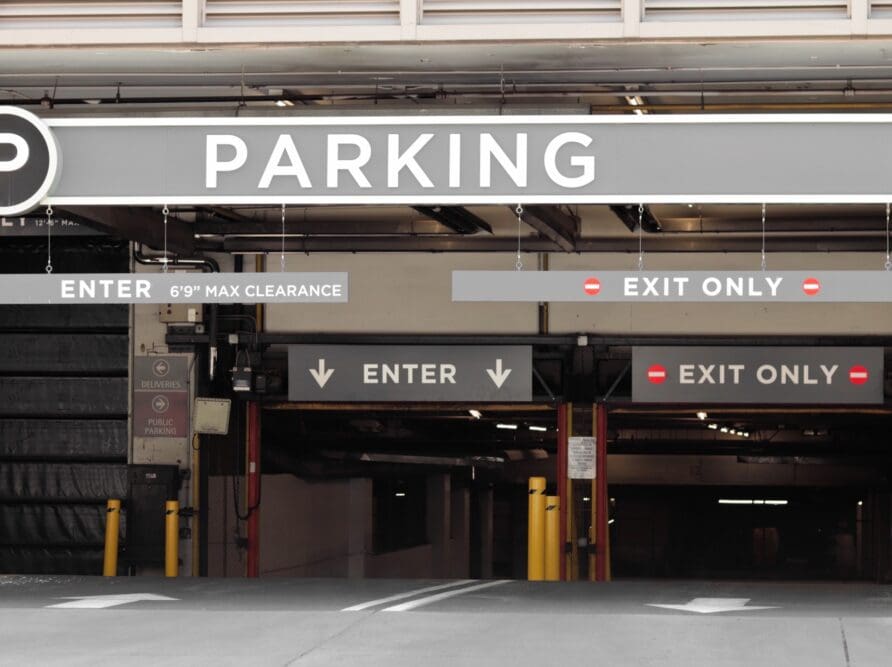 West Campus Parking structure entrance image