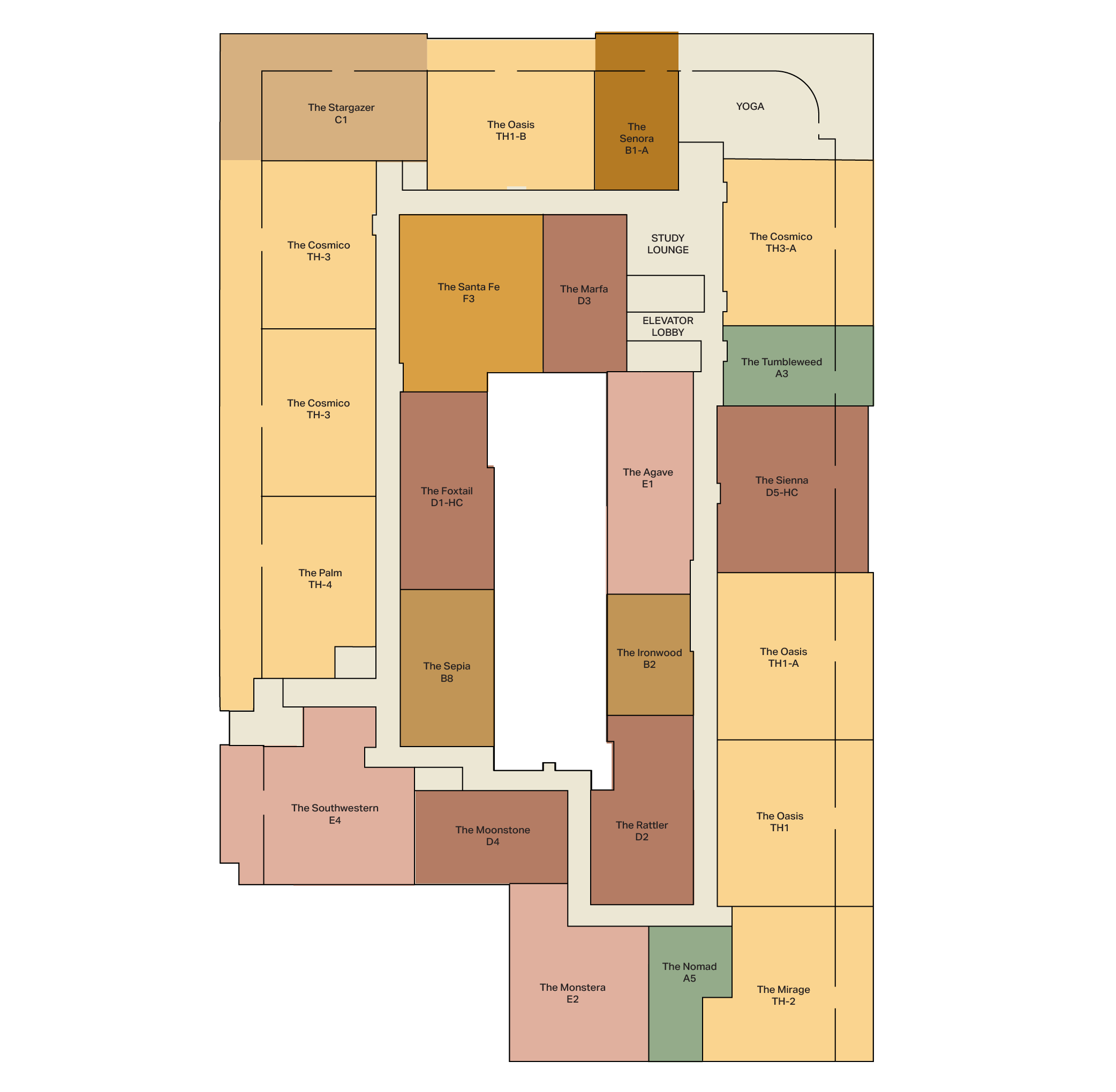 Site plan of Rambler's 7th floor.