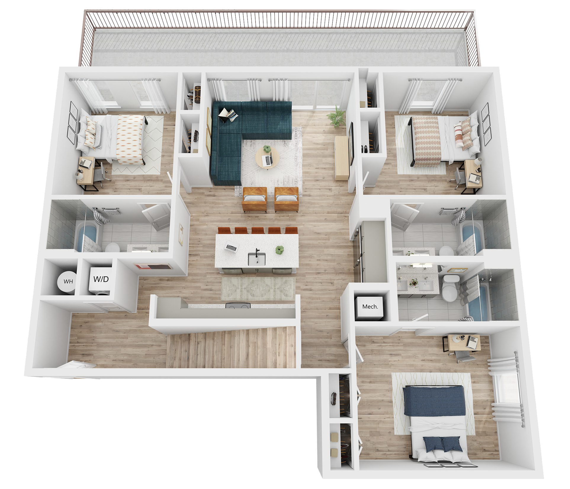 3D floor plan of The Mirage.