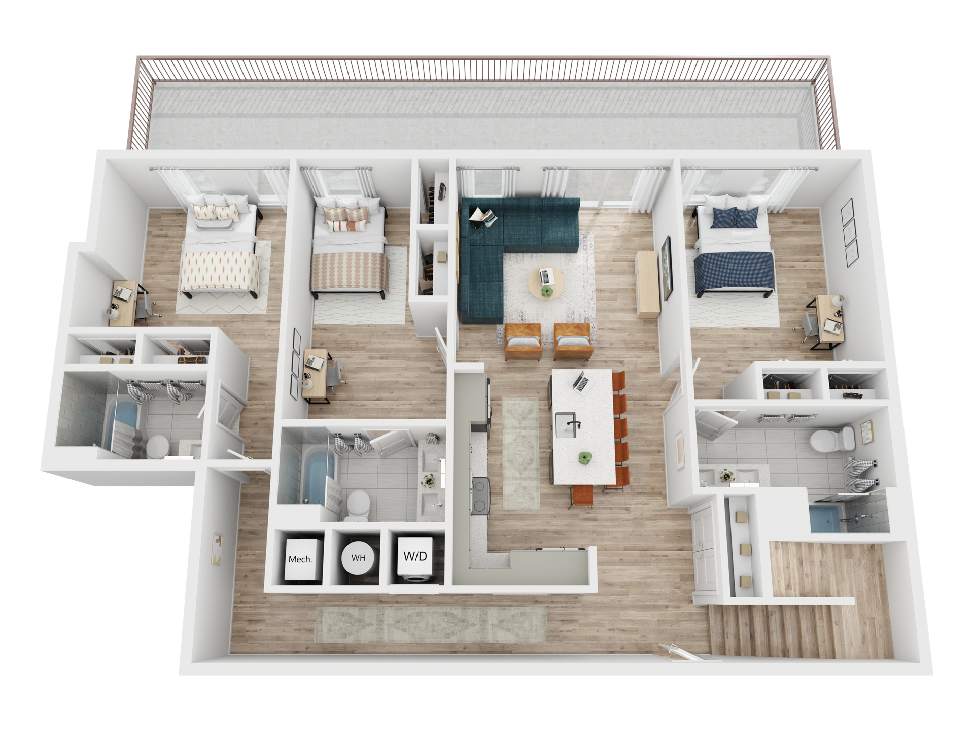 3D floor plan of The Palm.