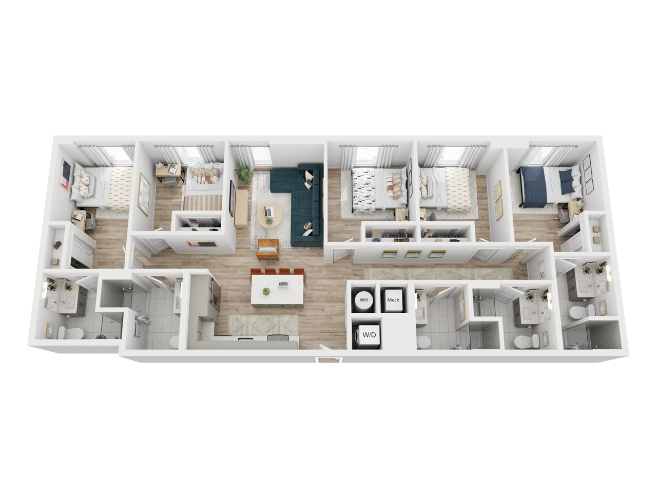 3D floor plan of The Agave.