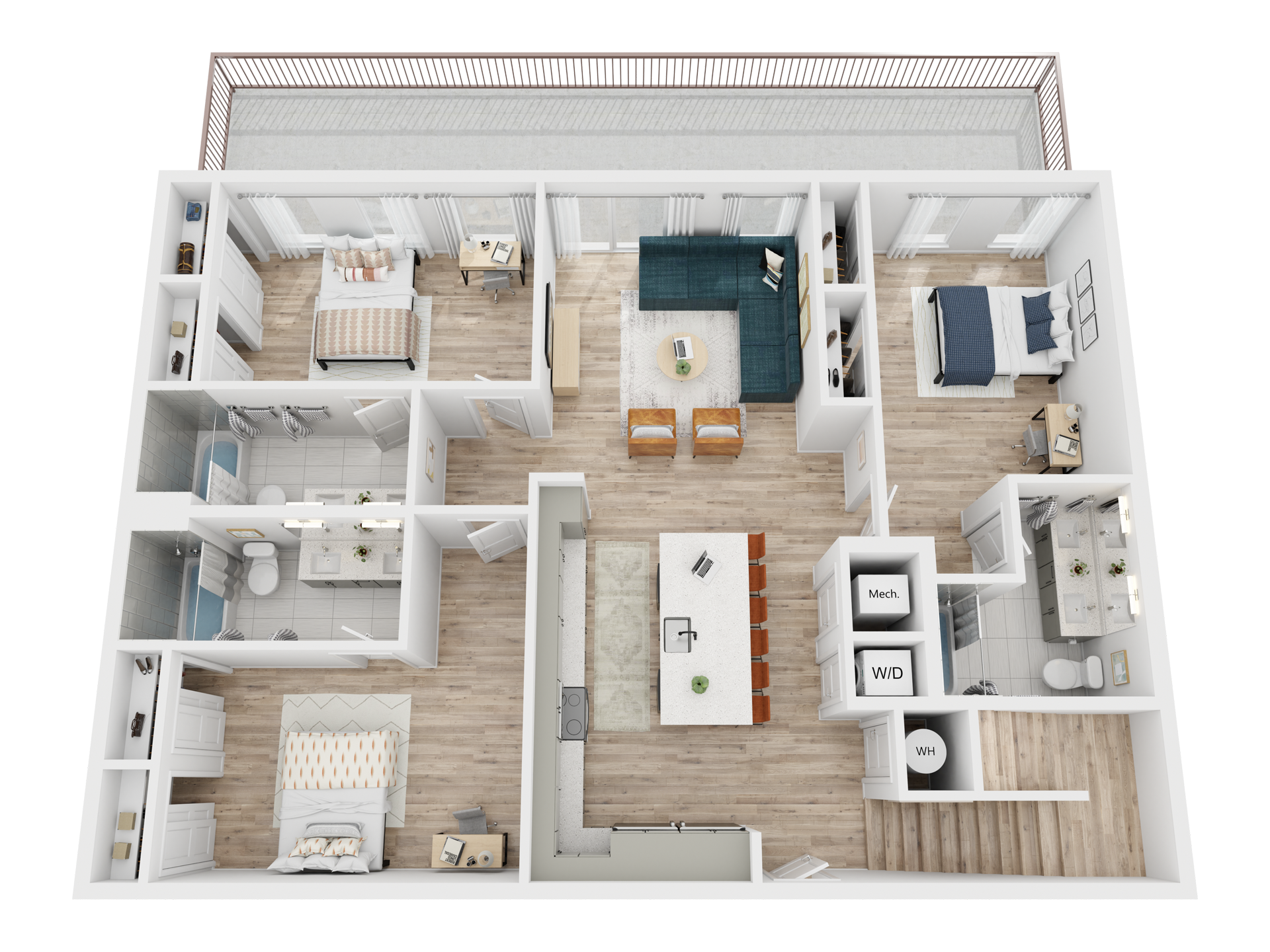 3D floor plan of The Cosmico.