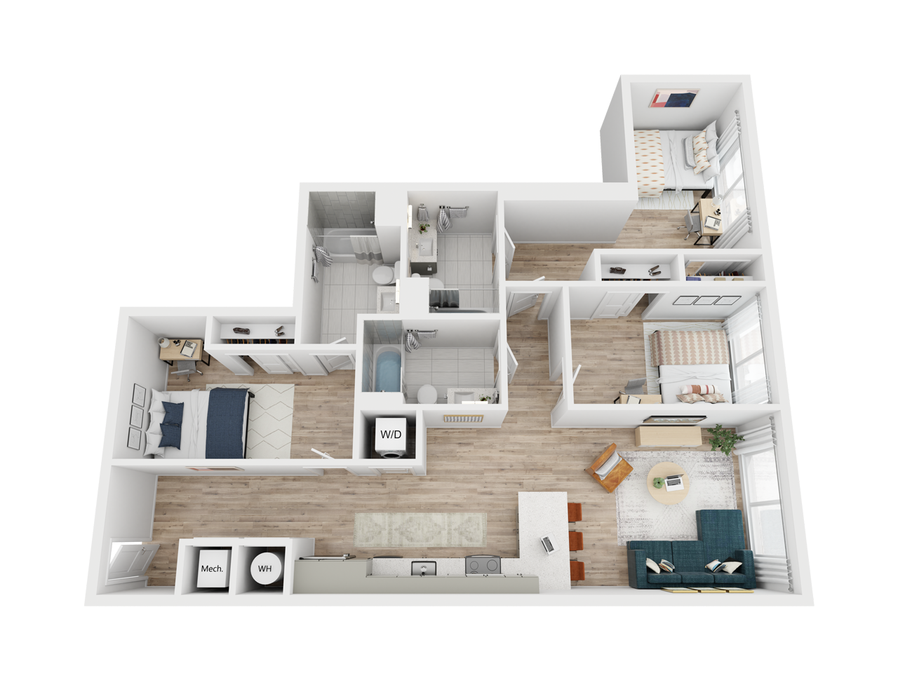 3D floor plan of The Javelina