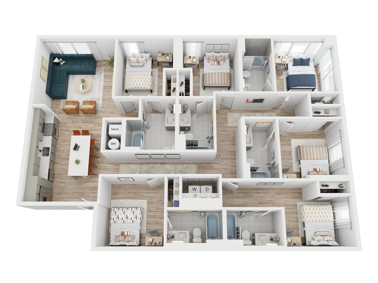 3D floor plan of The Palo Verde.