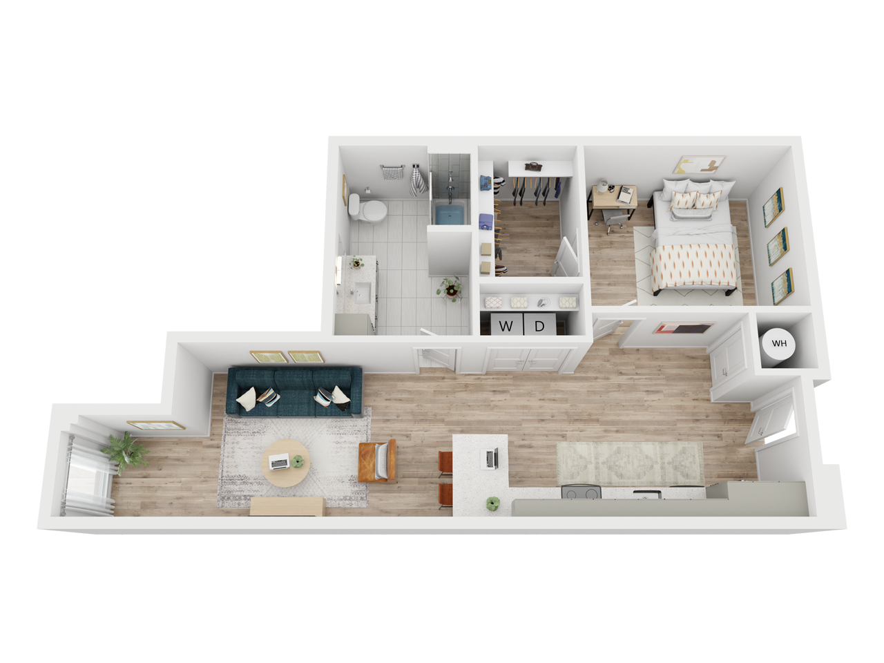 3D floor plan of The Roadrunner.