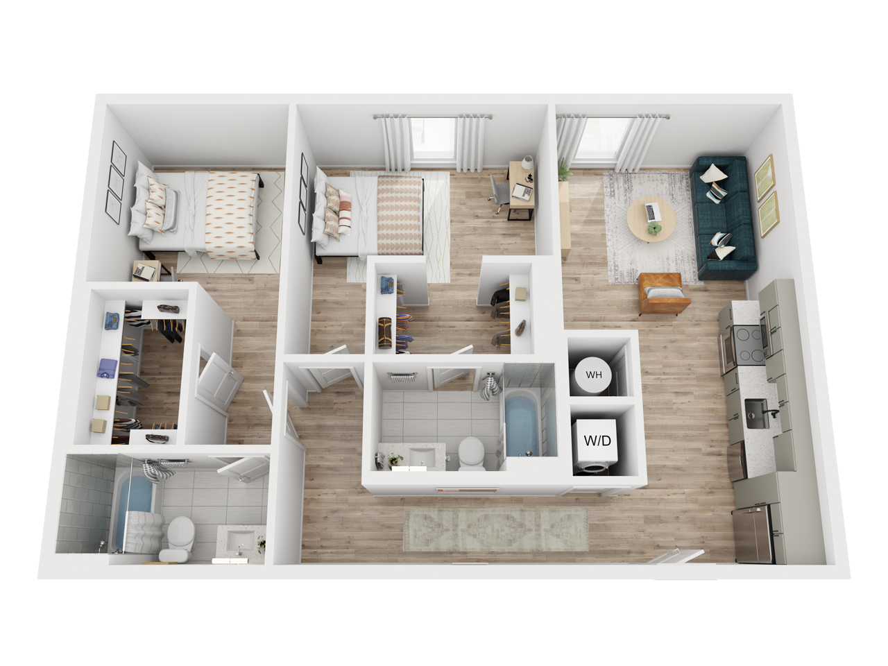 3D floor plan of The Saltillo