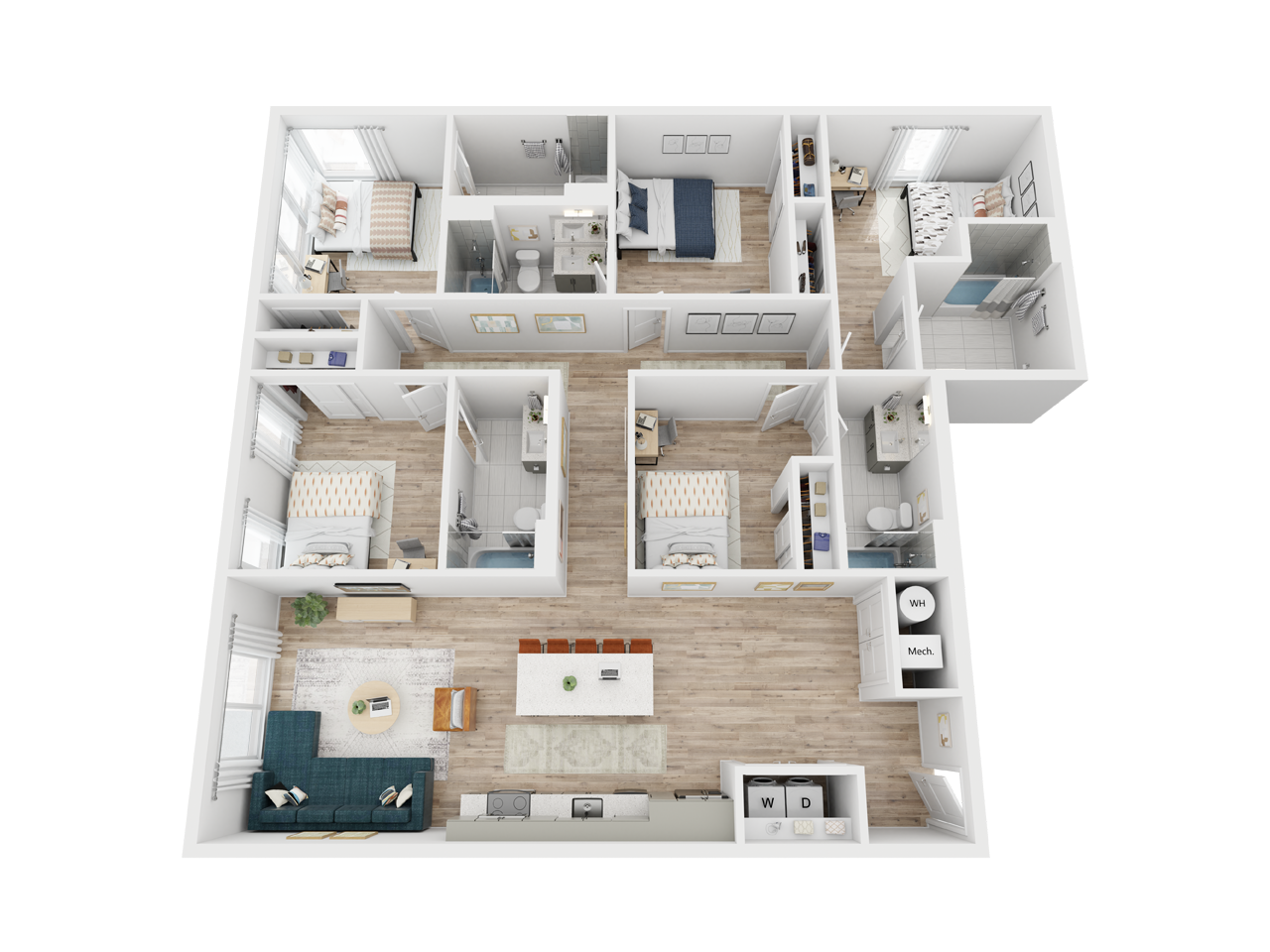 3D floor plan of The Sedona.