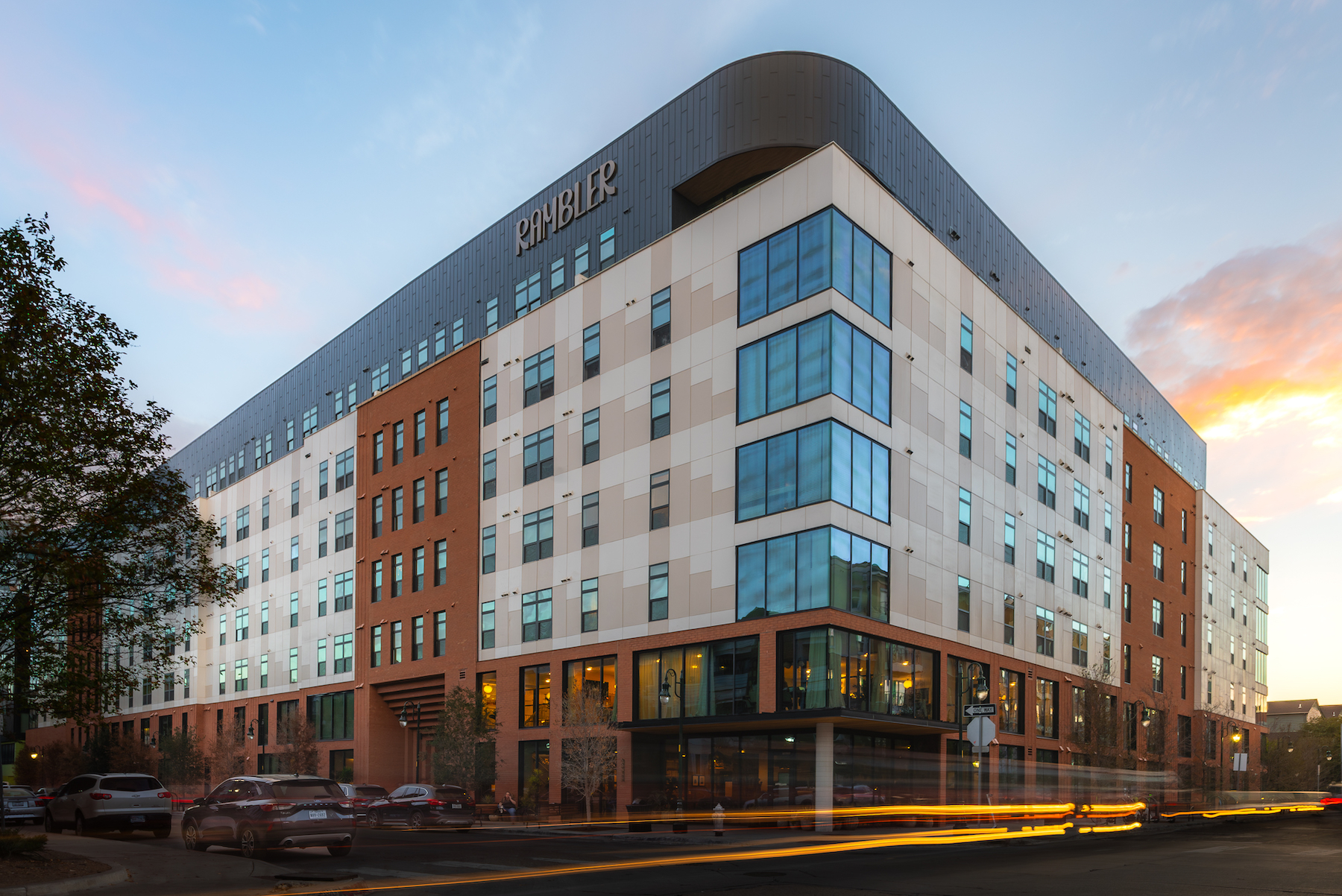 Rambler, a mid-rise student housing development located in West Campus near The University of Texas at Austin.