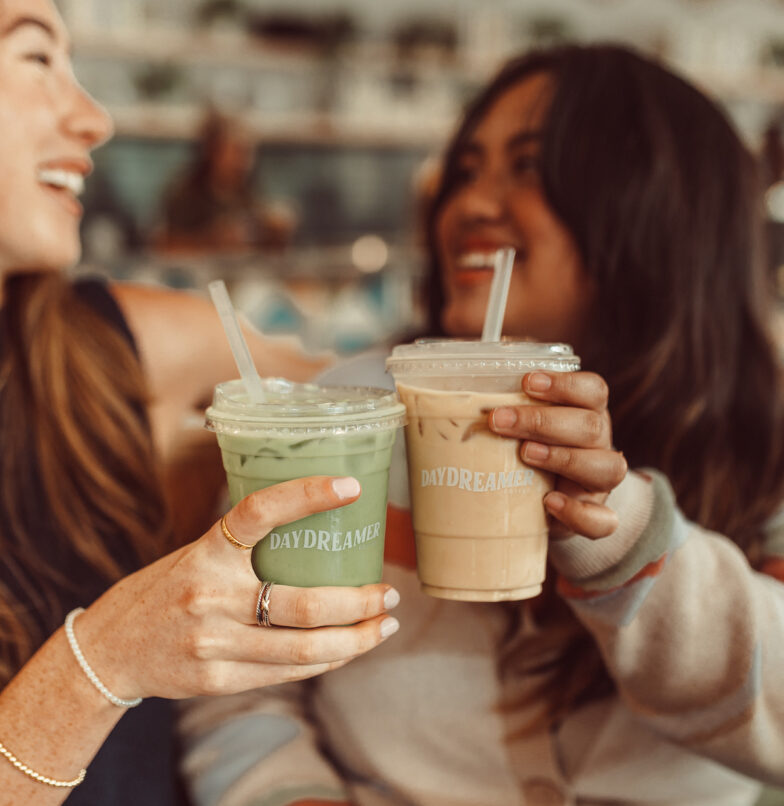 A matcha and a coffee at Daydreamer Cafe inside Rambler ATX