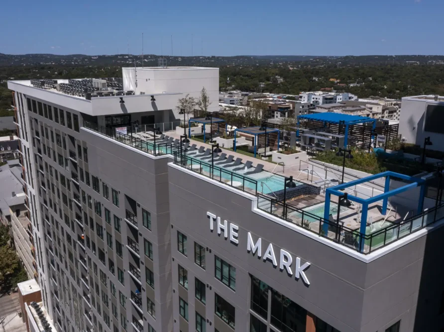 Exterior image of The Mark's rooftop pool deck