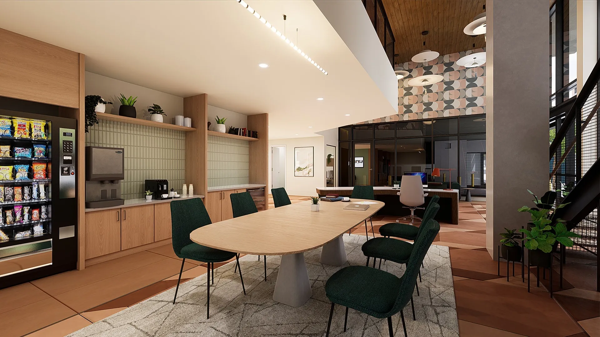 Rendering of Union on San Antonio common room.