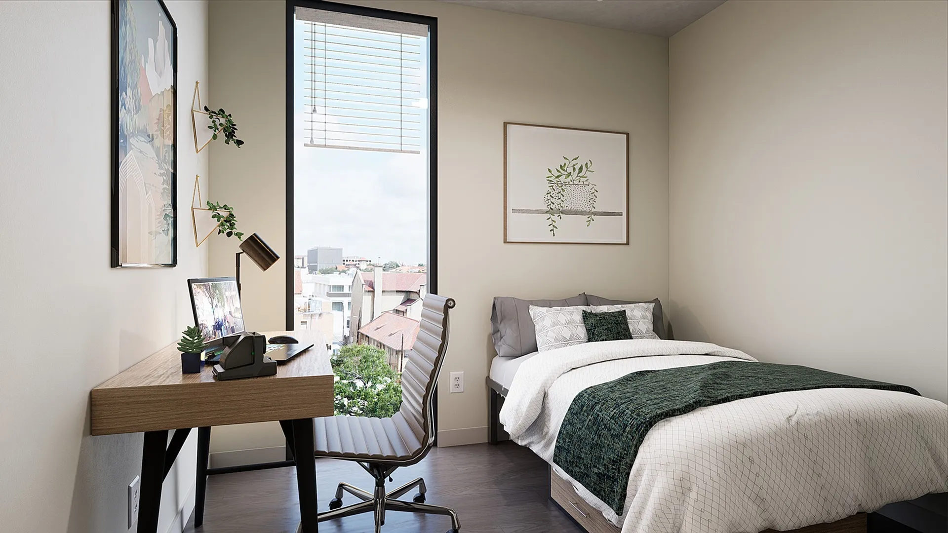 Rendering of bedroom at Union on San Antonio