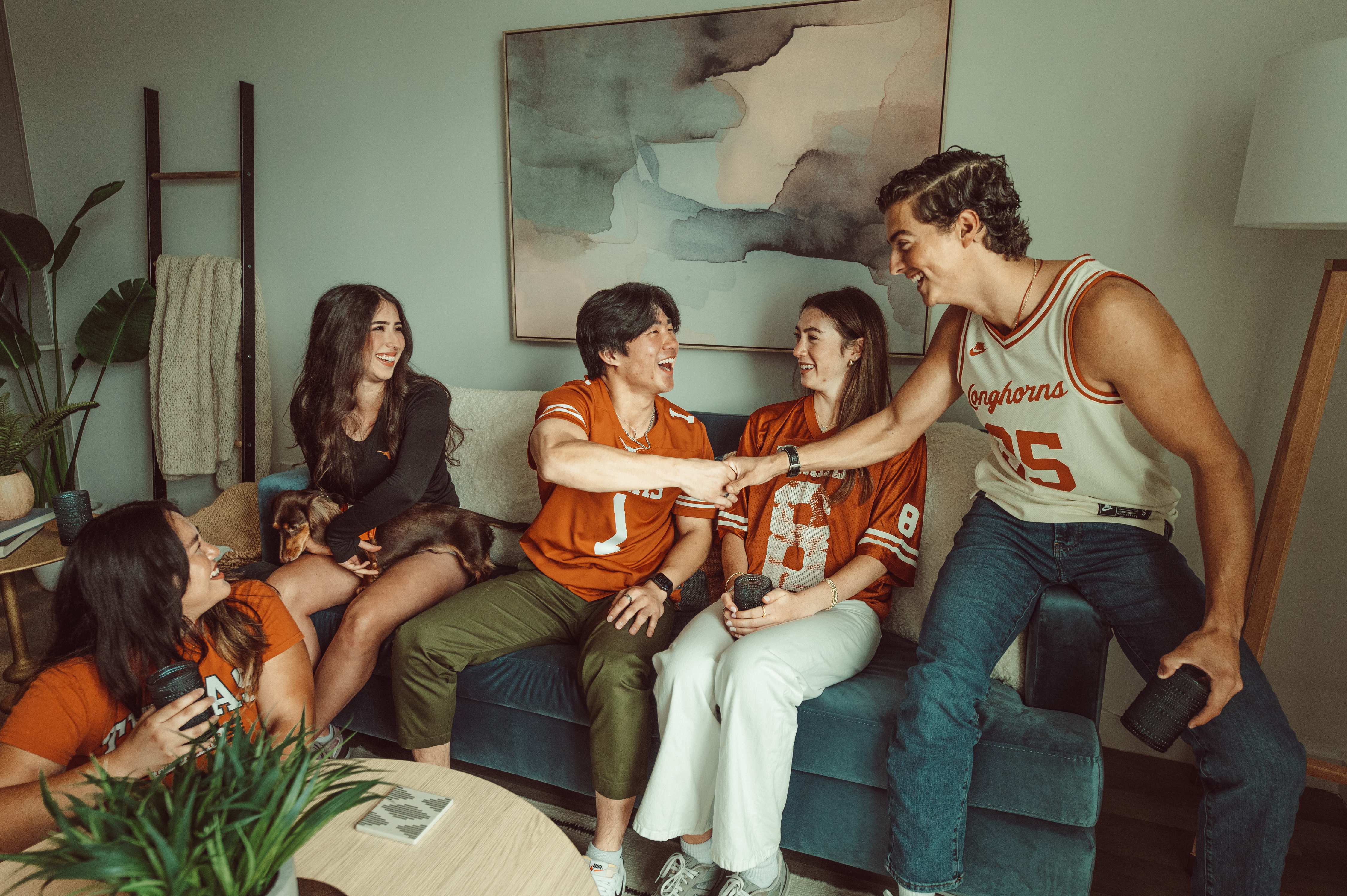 Students hanging out in living room Rambler Austin