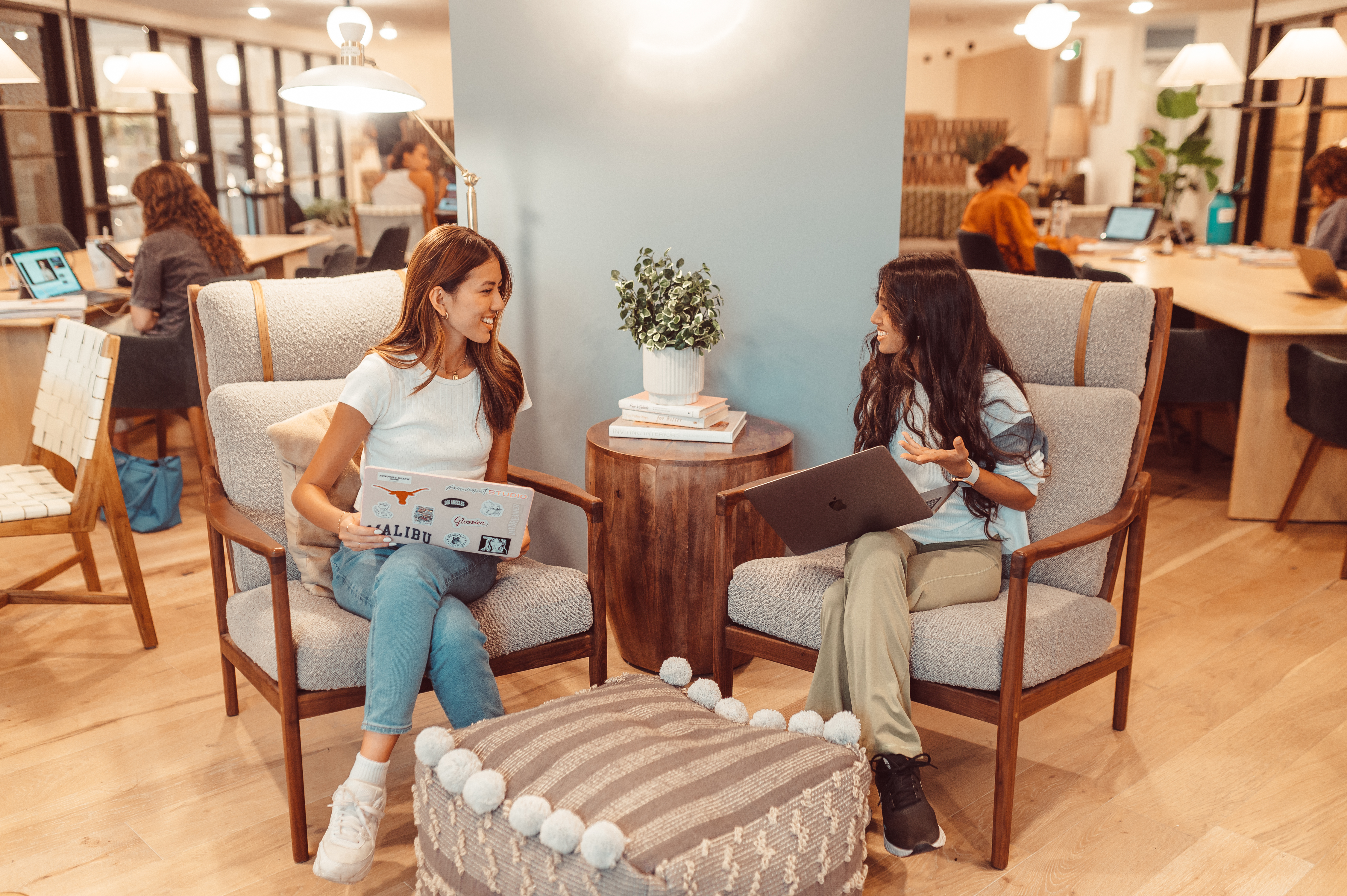 Students in lobby of Rambler Austin