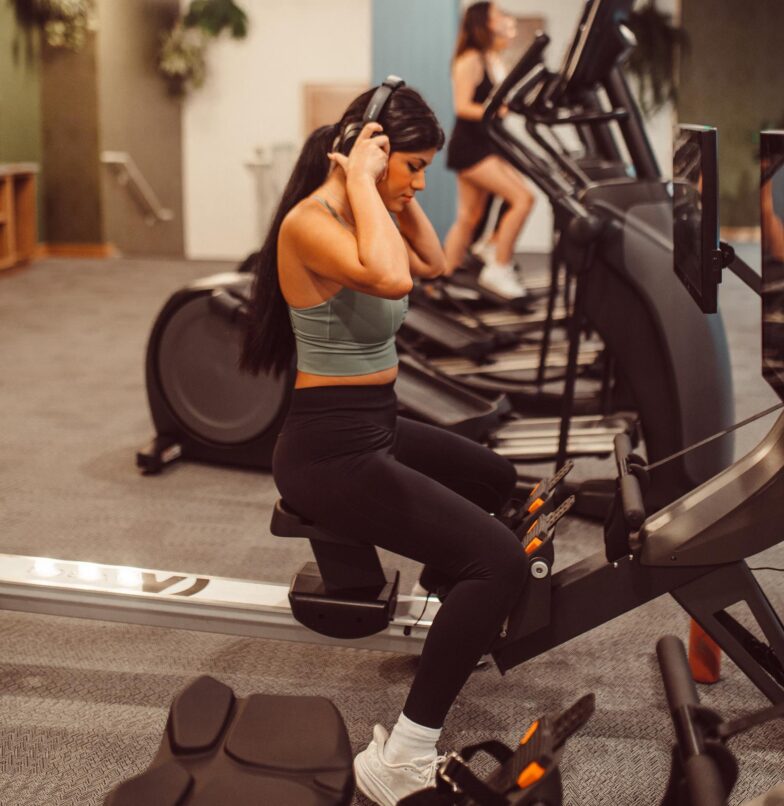 Girl working out in the Rambler fitness center